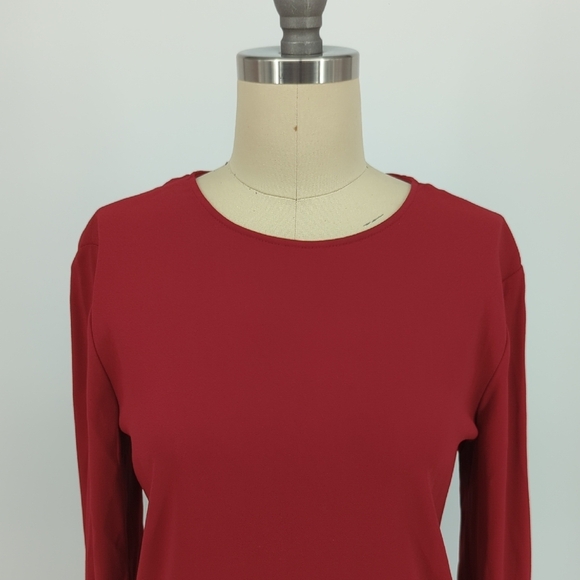 19913 Theory Marah Bell Sleeve Shift Dress Red size 4 preppy minimal Business - Picture 3 of 6